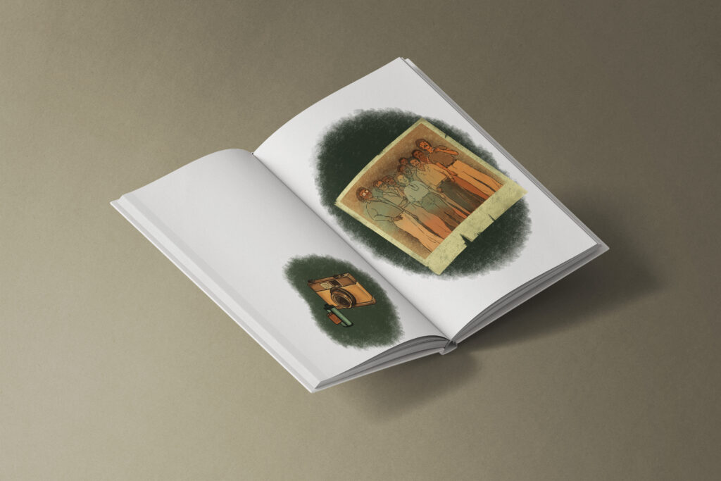 open hard cover book mockup isometric