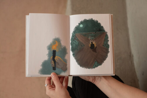 Projects hardcover opened book mockup 72